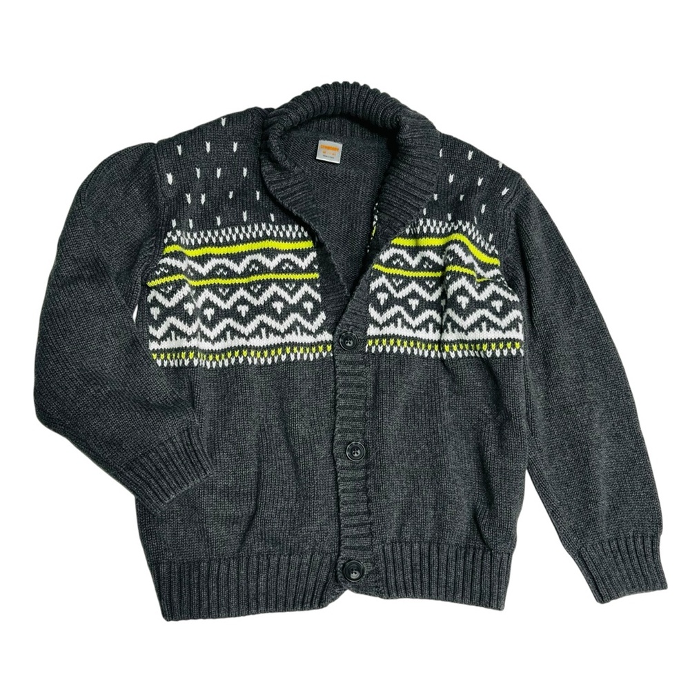 Gymboree Dark Gray Sweater with Yellow and White‎ Patterns